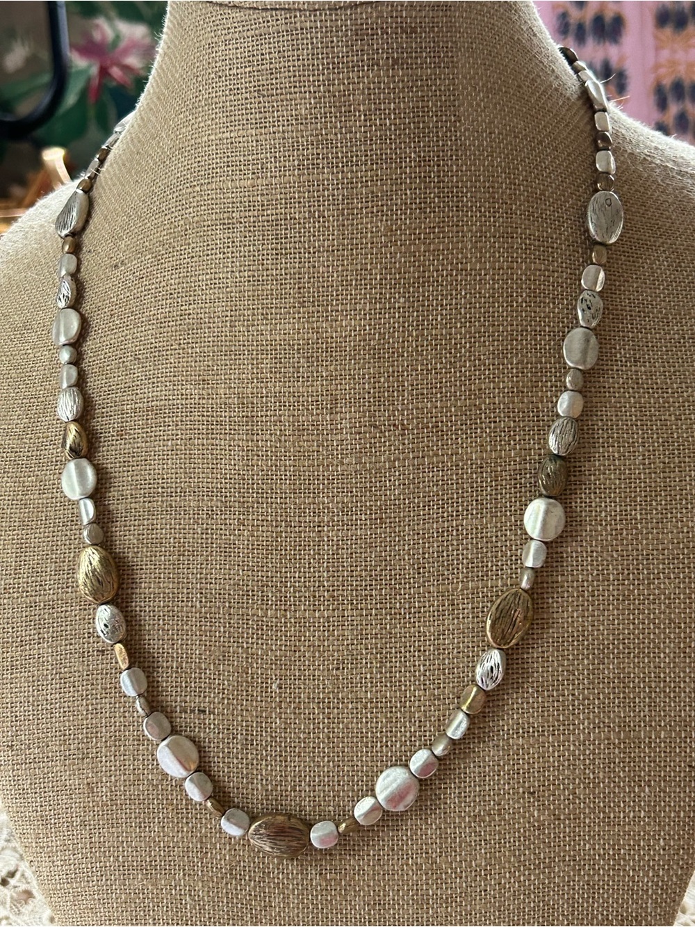 Coldwater Creek mixed metal beaded necklace heavy and beautiful